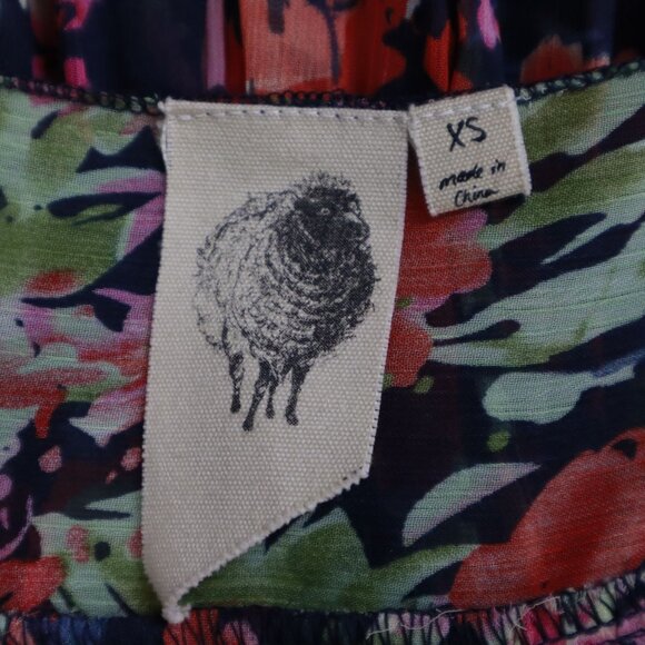 Black Sheep Pleated Mini Dress Womens XS Black Coquette Fairycore Bloomcore Boho - Picture 2 of 16